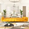 Schlafsofa 2-Sitzer mit 2 Kissen, Gelb Samt, 220 x 84,5 x 69 cm Bild 3