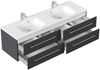 Badmöbelset Colossos160 4-teilig LED Spiegel Hochschrank 3er Boxen grafit : Grafit Bild 3
