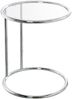 DRW Runder Beistelltisch aus Metall und Glas in Chrom und Transparent, Ø45x52 cm Bild 1