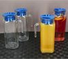 MamboCat Karaffe 4x KARO Kühlschrankkrug mit Deckel blau 1L Henkel Glas-Karaffe Kanne Bild 3