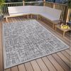 Hanse Home Telu In- & Outdoor Teppich Wetterfest – Modernes Muster, Wasserfest robuster Aussenteppich Flachgewebe für Garten, Balkon, Terrasse, Wohnzimmer – Beige Grau, 63x120 cm Bild 2