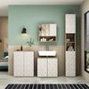 Badspiegelschrank Edge Weiß 54x55 cm mit Tür und offenen Fächern Vicco Bild 4