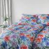 Elegante Mako Satin Bettwäsche Bravo 24537-2 Hibiskus Blau 135x200 Bild 3