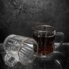 6er Gläser-Set mit Henkel 240 ml - Goldumrandung & Riffle-Design Bild 5
