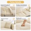 Schlafsofa, Samt mit verstellbaren Rückenlehnen & Schlaffunktion, Beige, 2 Kissen inklusive Bild 5