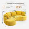 Flieks Cord Sofa, Bogensofa modern weich, mit Becherhalter & Seitentasche, inkl. Kissen, komfortabler Relaxsessel, Gelb Bild 4