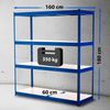 CLP Lagerregal 160x60x180 cm,blau Bild 2