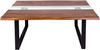 Couchtisch Baumkante mit Glaseinsatz 118 x 80 cm Akazie massiv nougatfarben U-Gestell schwarz FRANCO 81367167 Bild 5