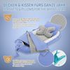 Joyz Babybett Baby Nestchen mit Muster aus Baumwolle waschbar bei 40 Grad, 5-tlg, Babynest 5 teilig Wal mit Blauem Minky 90x50cm Baumwolle Bild 2