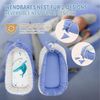 Joyz Babybett Baby Nestchen mit Muster aus Baumwolle waschbar bei 40 Grad, 5-tlg, Babynest 5 teilig Wal mit Blauem Minky 90x50cm Baumwolle Bild 3