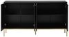i@home Sideboard mit vier Türen, Schwarz/Golden, Gerades Design mit Metalllinien-Dekor, Maße: H80*B150*T40cm. Bild 4