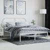 vidaXL Bettgestell mit Kopfteil Metall Weiß 150x200 cm 353686 Bild 4