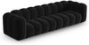 Micadoni Modulares Sofa Lupine 4-Sitzer Samtstoff Salvador Schwarz Bild 2