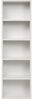 furni24 Bücherregal mit 5 Fächern, Holzregal, Würfelregal, Aufbewahrungsregal, weiß, 40 x 24 x 132h Bild 2