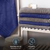 Komfortec 2er Saunatuch Set 70x200 cm aus 100% Baumwolle, XXL-Saunatücher, Sauna Handtuch, Weich, Groß, Frottee, Schnelltrocknend, Anthrazit/Navyblau Bild 2