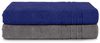 Komfortec 2er Saunatuch Set 70x200 cm aus 100% Baumwolle, XXL-Saunatücher, Sauna Handtuch, Weich, Groß, Frottee, Schnelltrocknend, Anthrazit/Navyblau Bild 4