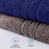 Komfortec 2er Saunatuch Set 70x200 cm aus 100% Baumwolle, XXL-Saunatücher, Sauna Handtuch, Weich, Groß, Frottee, Schnelltrocknend, Anthrazit/Navyblau Bild 3