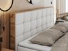 Boxspringbett mit Kopfteil und Topper, Polsterbett - ALBERO 1 - 160 x 200 cm - Weiß Kunstleder - H3 Bild 4