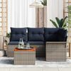 vidaXL Gartensofa-set mit Kissen 5 pcs Grau Poly-Rattan 3347325 Bild 3