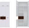 Marmex Möbel Grant 01/18N Hochschrank, 3-türiger Kleiderschrank mit Verlängerung, laminierte Spanplatte, weiß+riviera Eiche, 88x235x54 cm Bild 4