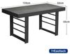 MeXo Gartentisch Terrassentische Aluminium WPC Tischplatte, Esstisch outdoor wetterfest (130x66x66cm), großer Loungetisch Gartentisch groß für außen Bild 4