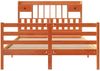 vidaXL Massivholzbett mit Regal ohne Matratze Wachsbraun 150x200 cm 3321957 Bild 4
