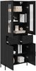 vidaXL Highboard Schwarz Eichen-Optik 69,5 x 34 x 180 cm Holzwerkstoff 3416106 Bild 3