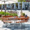 Plus Picknicktisch Twist Stahl-Holz 227 x 227 x 76 cm teak mit 4 Rückenlehnen Bild 2