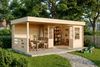 Alpholz Gartenhaus Hanna Gartenhaus aus Holz Holzhaus mit 40 mm Wandstärke inklusive Terrasse Blockbohlenhaus mit Montagematerial Bild 2