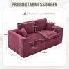 2-Sitzer Sofa B 204 x T 102,5 x H 84 cm aus Cord in Weinrot Bild 5