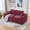 2-Sitzer Sofa B 204 x T 102,5 x H 84 cm aus Cord in Weinrot Bild 2