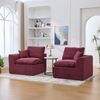 2-Sitzer Sofa B 204 x T 102,5 x H 84 cm aus Cord in Weinrot Bild 4