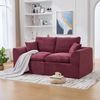 2-Sitzer Sofa B 204 x T 102,5 x H 84 cm aus Cord in Weinrot Bild 3
