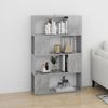 vidaXL Bücherregal Raumteiler Betongrau 80x24x124,5 cm Holzwerkstoff 809138 Bild 3