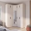 Eckschrank Napoli Version 10, Kleiderschrank mit Spiegel, Cashmere, 185 x 140 x 140 cm Bild 5