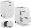 Küchenunterschrank Fame-Line Weiß Landhaus 50 cm ohne Arbeitsplatte Vicco Bild 5