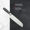 Meisterkoch Santokumesser Messer Küchenmesser | 17,5 cm Klinge aus rostfreiem deutschen Edelstahl | ergonomischer Micarta-Griff mit Fingerschutz, 3-fach vernietet Bild 4