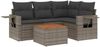 vidaXL 5-tlg. Garten-Sofagarnitur mit Kissen Grau Poly Rattan 3256879 Bild 2