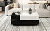 Couchtisch 100 x 50 x 38 cm mit 2 Schubladen, Hochglanz, schwarz-weißes Design, mit verstellbarer Tischplatte Bild 3