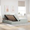 vidaXL Bett mit LED-Lichtleisten Hellgrau 200 x 200 cm Samt 3371615 Bild 4