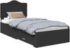 vidaXL Bettrahmen mit Kopfteil Schwarz 100 x 200 cm Holzwerkstoff 3413640 Bild 2