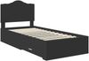 vidaXL Bettrahmen mit Kopfteil Schwarz 100 x 200 cm Holzwerkstoff 3413640 Bild 4