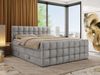 Boxspringbett ALTIVO KING DUO, Doppelbett mit Stauraum Multipocket-Matratze und Topper Bett mit Kopfteil, Fußteil - 140 x 200 cm - Hellgrau Velvet - H4 Bild 1
