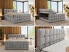 Boxspringbett ALTIVO KING DUO, Doppelbett mit Stauraum Multipocket-Matratze und Topper Bett mit Kopfteil, Fußteil - 140 x 200 cm - Hellgrau Velvet - H4 Bild 2