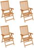 vidaXL Gartenstühle 4 Stk. mit Roten Kissen Massivholz Teak 3065536 Bild 2