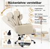 SeedWave Bürostuhl XXL Chefsessel mit Fußstütze, Kopfstütze & Lendenstütze, max. 230 kg, Rückenlehne bis 155° verstellbar, Metallfuß, S-förmige Feder Bild 2