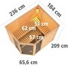 Karibu Sauna Innenkabine Sinai Innensauna 3 Sitzbänke aus Holz Saunakabine mit 40 mm Wandstärke Dampfsauna mit Montagematerial Bild 3