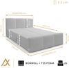 AX LIVING Boxspringbett Hellgrau Ankarra 160x200 cm Bett mit Stauraum Bild 5