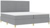 vidaXL Boxspringbett mit Matratze Hellgrau 200 x 200 cm Stoff 3339567 Bild 5