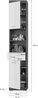 Hochschrank >Sandusky< in rauchsilber/weiß hochglanz - 37x191x31cm (BxHxT) Bild 4